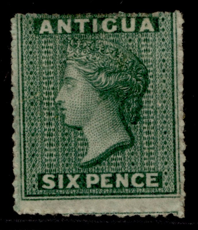 ANTIGUA QV SG1, 6d blue-green, M MINT. Cat £800.