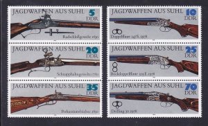 Germany DDR 1968a-69a (1964-69) MNH 1978 2 Hunting Guns 2 Strips of 3 Very Fine