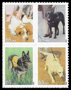 PCBstamps  US #4604/4607a Block $2.60(4x65c)Dogs at Work, MNH, (8)