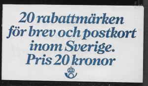 SWEDEN SC# 1277a  COMP BKLT/20  FVF/MNH