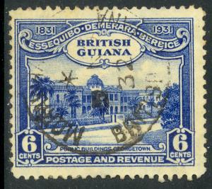 BRITISH GUIANA 1934 KGV 6c LOGGING Scott No. 214 VFU