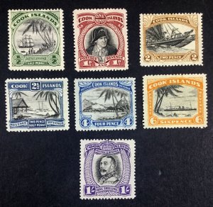 MOMEN: COOK ISLANDS SG #99a-104a,105 P14 1932 MINT OG NH £110++ LOT #68158*