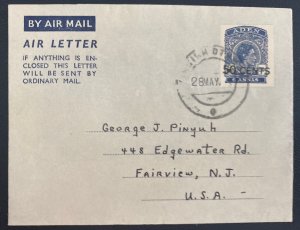 1953 Aden Air letter Cover To Fairview NJ USA