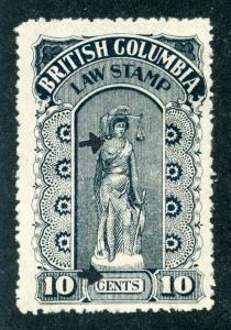 van Dam BCL16a British Columbia Law Stamp - 10c - Fourth Series 1905-12 - pinper