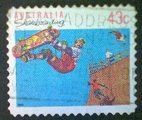 Australia, Scott #1186a used(o), 1991,  Sports: Skateboarding, SDC 11½, 43¢