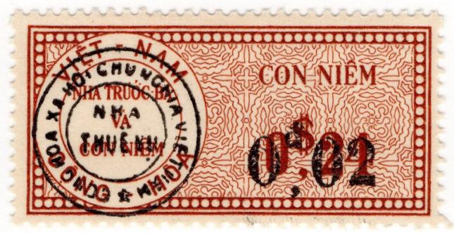 (I.B) Vietnam Revenue : Duty Stamp 0$02 on $24 OP (unlisted)