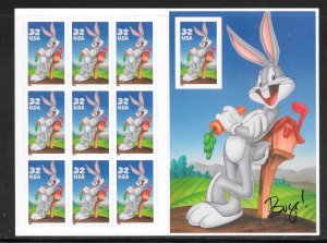 #3137 MNH 32¢ Bugs Bunny Sheet