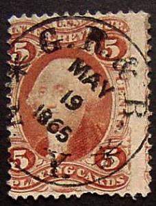 USA, Scott R28c, with SON Handstamp cancel G R & B