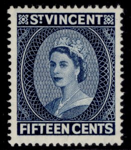 ST. VINCENT QEII SG195, 15c deep blue, M MINT.