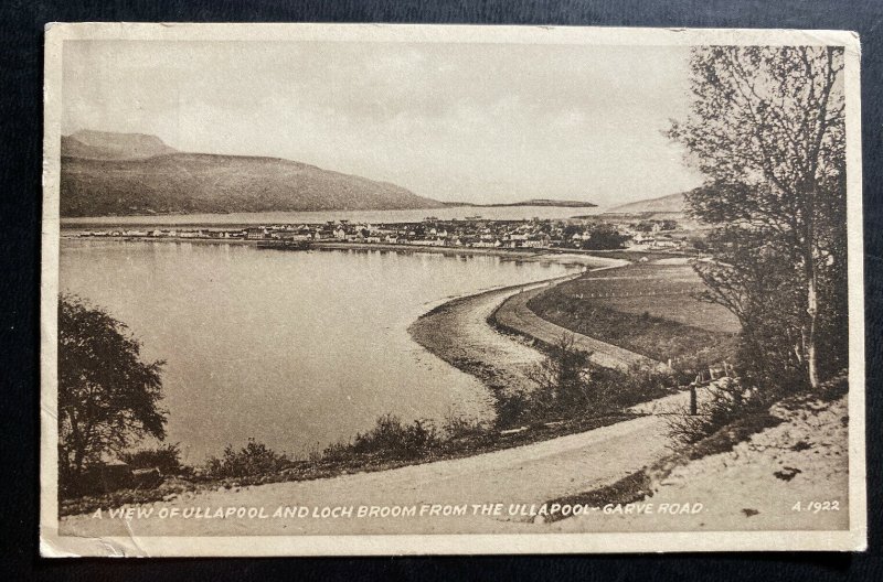 1940s England RPPC Postcard Cover To London Canada View Of Ullapool & Loch 