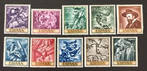 Spain 1966 #1337-46(10), Sert Paintings, MNH.