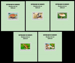 DJIBOUTI 2025 5X SS1V - BIODIVERSITY OF DJIBOUTI - TURTLE TURTLES REPTILES - MNH-