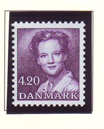 Denmark  Scott 802 1989 4.2 kr dark purple  Queen Margrethe stamp mint NH