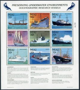 Palau 436 ai,437-439 sheets,MNH. Underwater environments,1997.Cousteau,Calipso.