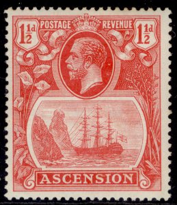 ASCENSION GV SG12, 1½d rose-red, LH MINT. Cat £12.