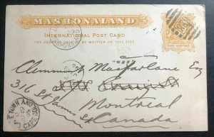 1895 Umtali Rhodesia Stationary Postcard Cover To Montreal Canada