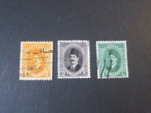 Egypt 1922 Sc 92,93,95 FU
