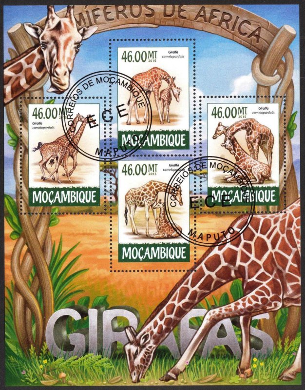 Mozambique 2015 Giraffes Sheet Used / CTO