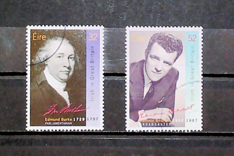 Ireland 1994 Anniversaries Edmund Burke Eamonn Andrews Used Full Set A22P20F9041