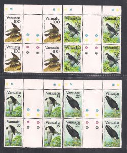 VANUATU SC# 388-91  GUTTER B/4   FVF/MNH 1985