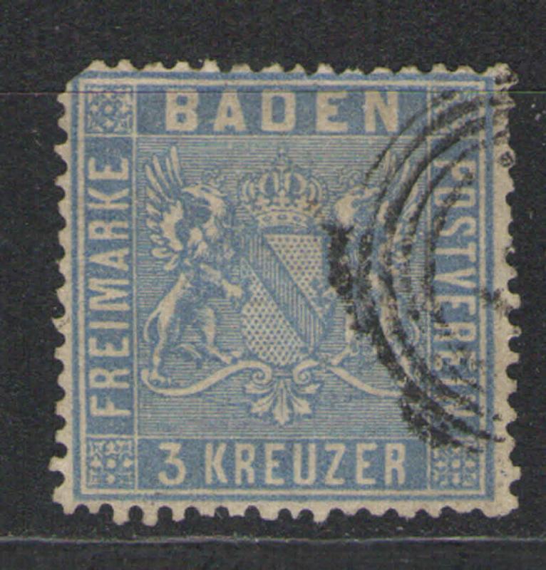 Baden 1860-62 Sc# 12 Used F/G