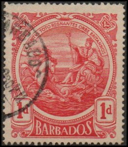 Barbados 129 - Used - 1p Seal of the Colony (Coat of Arms) (1916) +