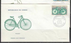 Congo Scott 183-89 FDC - Bicycles & Motorcycles