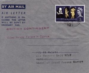 Great Britain 1964 Conflict Cover British Contingent in Cyprus