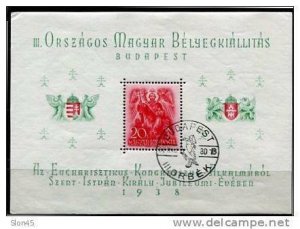 Hungary 1938 Sheet Sc 528 Mi Block 2 Used/CTO St. Stephen