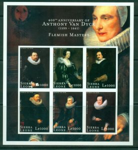 Art Anthony van Dyck Paintings Sierra Leone imperforated MNH stamps set 9 sheets