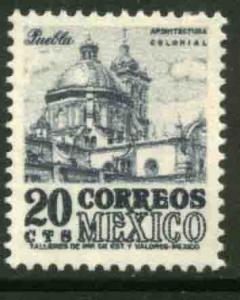 MEXICO 878 20c 1950 Def 6th Issue Fosforescent unglazed NH