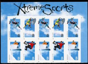 US  3321-24  Extreme Sports 33c - Top Header Plate Block of 10 - MNH - V2222