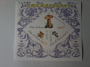 IVORY COAST SHEET IMPERF MUSHROOMS