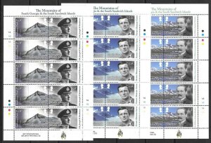 S.GEORGIA&S.SANDWICH SG576/81 2012 MOUNTAINS SHEETLETS MNH 