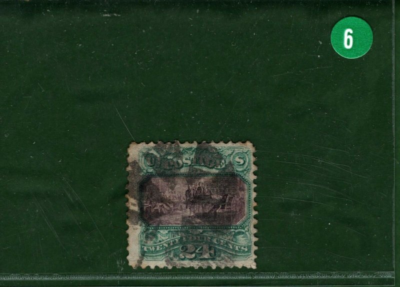 USA Stamp Scott.120 24c Declaration (1869) VFU Cat $600+ SG.122 £550+ GREEN6