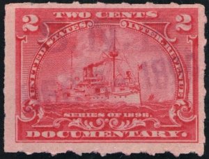 R164 2¢ Documentary Stamp (1898) Used/Date Stamp