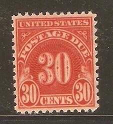 #J85 30c Postage Due Single Mint Never Hinged