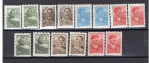 RUSSIA YR 1958,SC 2286-88,2290-93,MNH,STEEL WORKER,ARCHITECT,LIGHT SHADES VARIET