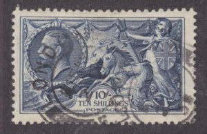 Great Britain Sc 224 used 1934 10sh dark blue Seahorses