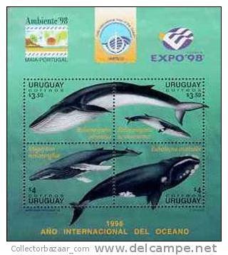 URUGUAY STAMP MNH marine life whales ocean expo 1998 mamal SCOTT   #1723