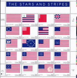 The Stars & Stripes Flag Sheet of 1999  VF