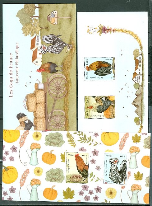 FRANCE LE COQ   2015 ... 2 x SOUV. SHEETS in FOLDER...MNH