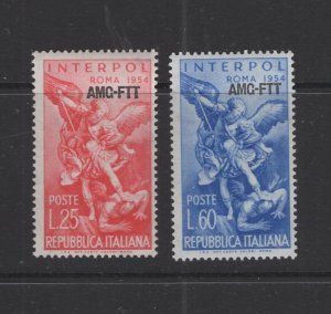 Italy - Trieste #207-08 (1954 Interpol set)  VFMNH CV $4.85