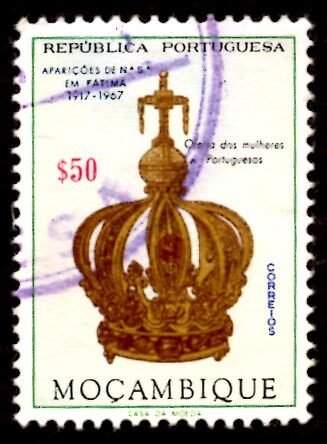 Mozambique 1967 Virgin’s Crown, Virgin Mary, Fatima 50c Scott.480 Used (#2)