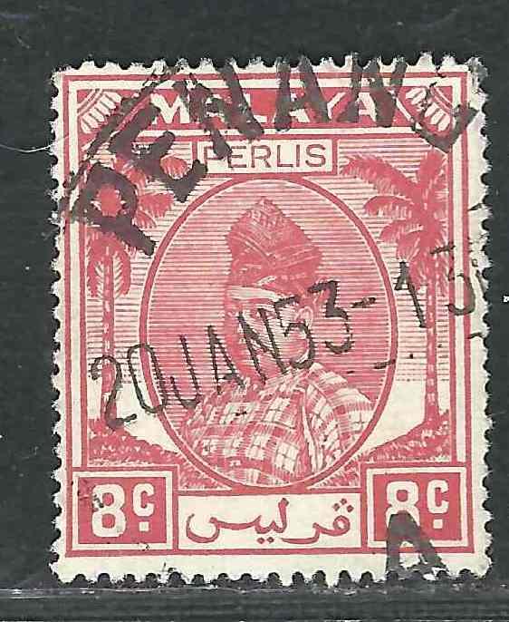 Malaya Perlis 12 SG 13 Penang Cancel 1955 SCV $7.50