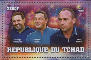 Space Stamp Guegorgui Dobrovolski Vladislav Volkov Patsaiev Souvenir Sheet MNH