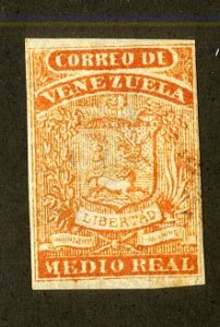 VENEZUELA 1 USED (THIN)  SCV $12.00 BIN $3.50