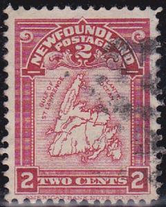 Newfoundland 1908 Stamp SC #86 Map of Newfoundland Used.