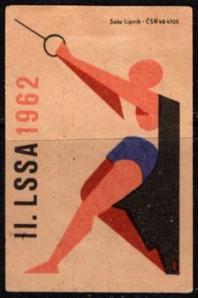 1962 Czech Poster Stamp Il Lssa Motorcross Solo Lipnik Matchbook Box Label
