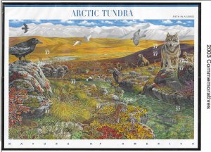 US #3802 2003 ARCTIC TUNDRA PANE OF 10 37C STAMPS - MINT NEVER HINGED